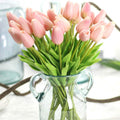 Artificial Flowers Real Touch Mini PU Tulips Bouquet Fake Tulips Flowers Arra...
